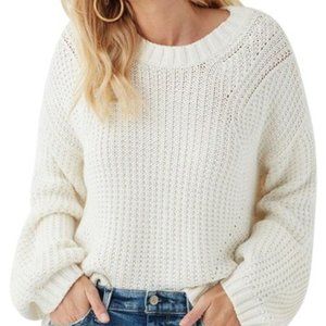 NEW Splendid Coronado Natural Chunky Sweater Balloon Sleeve  Large